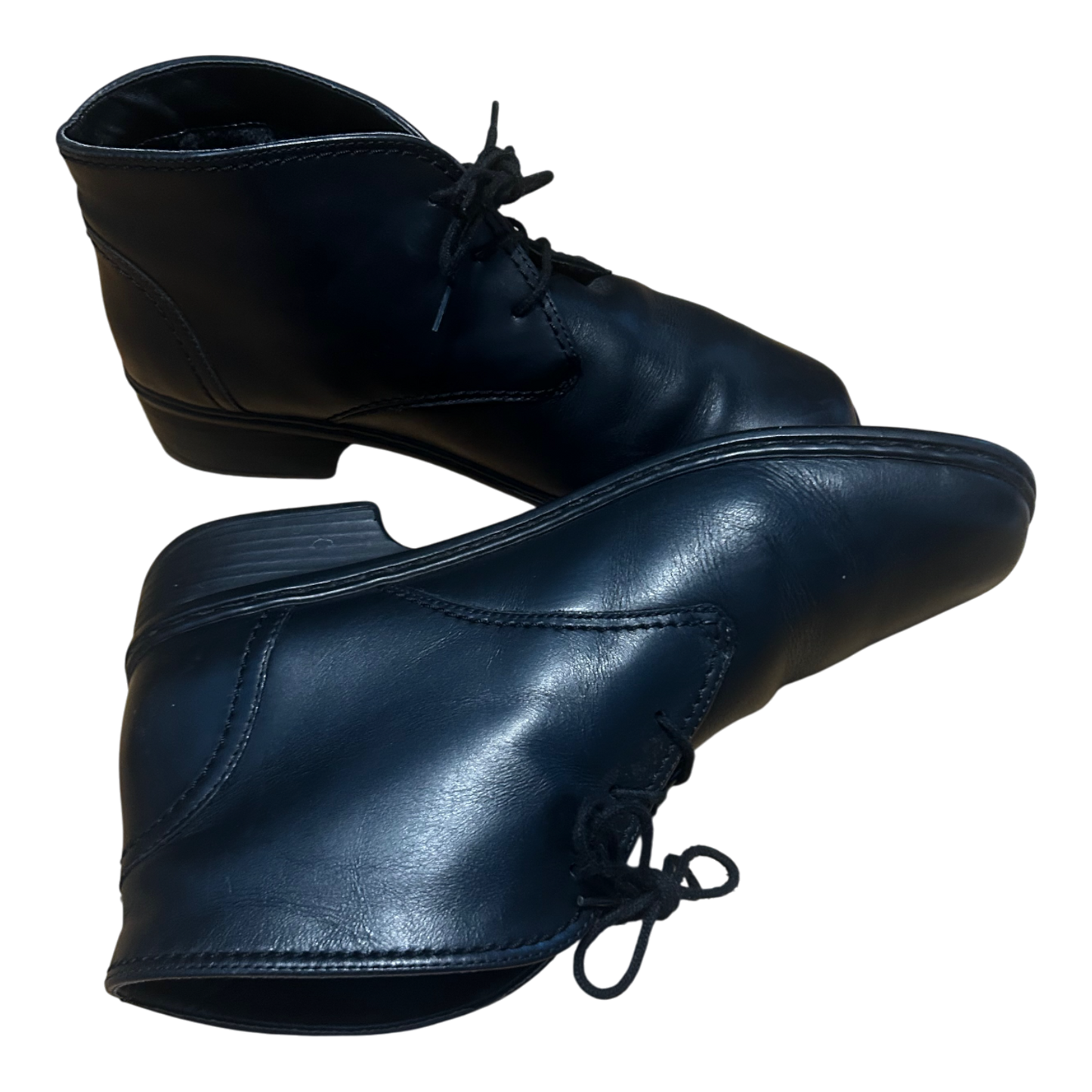 Jenny by ARA Damen Stiefeletten Gr 38,5 Schwarz Leder Schnürschuhe Gefüttert Komfort