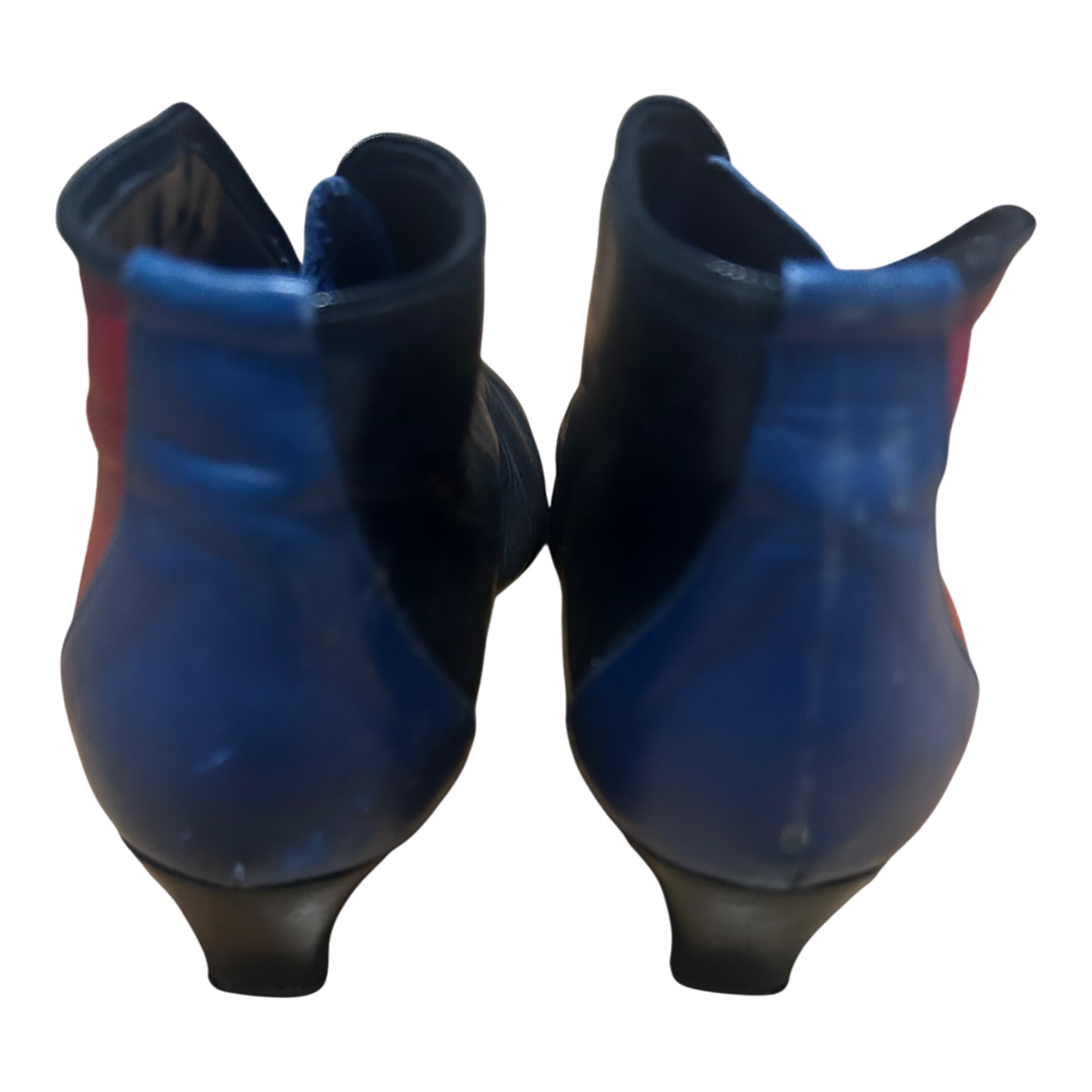 Damen Stiefeletten Schuhe Gr 39 Echtleder Schwarz Rot Blau Reißverschluss Italy