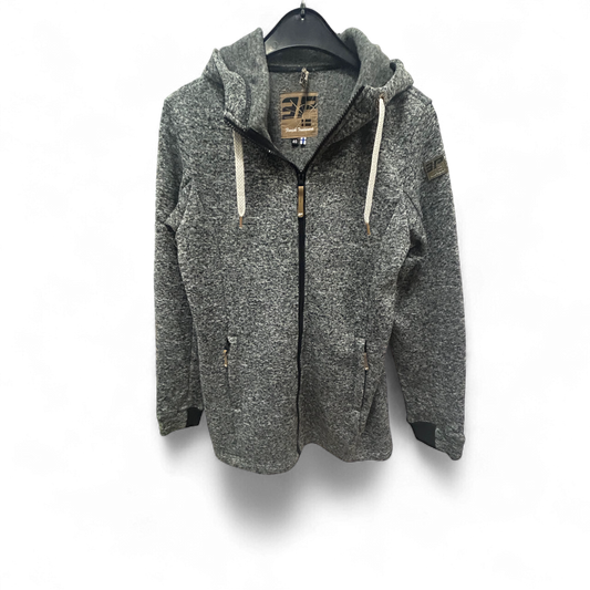 Icepeak EP Fleecejacke Grau Gr 40 Kapuze Reißverschluss Taschen Outdoor Look