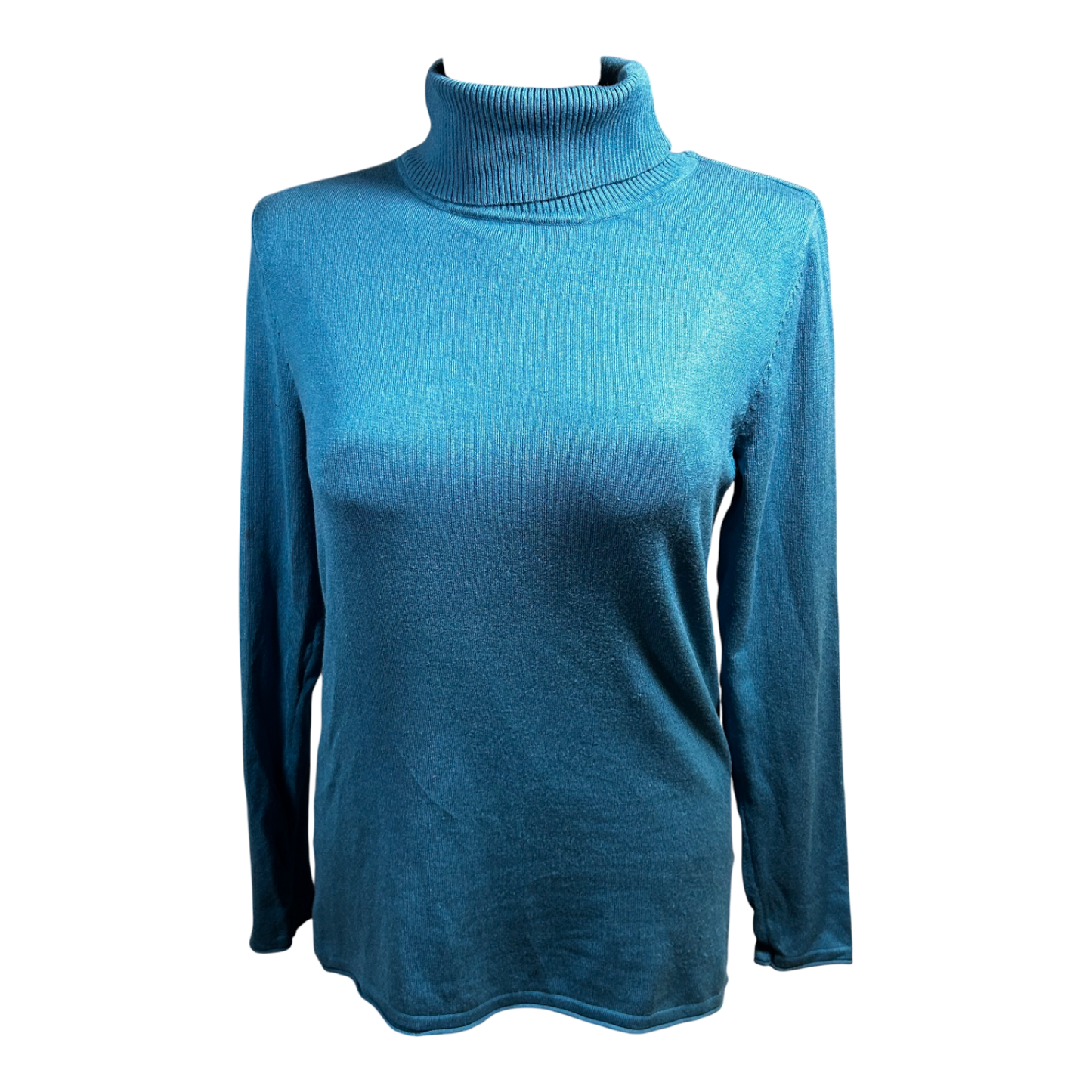 Clarina Collection Rollkragenpullover Damen Gr 40 Türkis Feinstrick Elegant