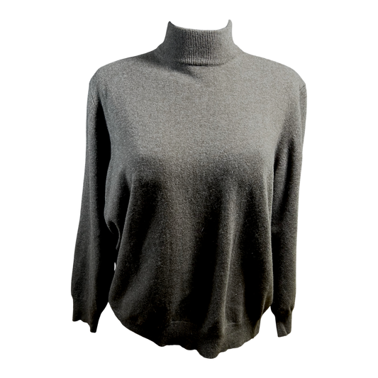 Marco Pecci Rollkragenpullover Damen Strickpullover Braun 3XL Wolle Angora Elegant