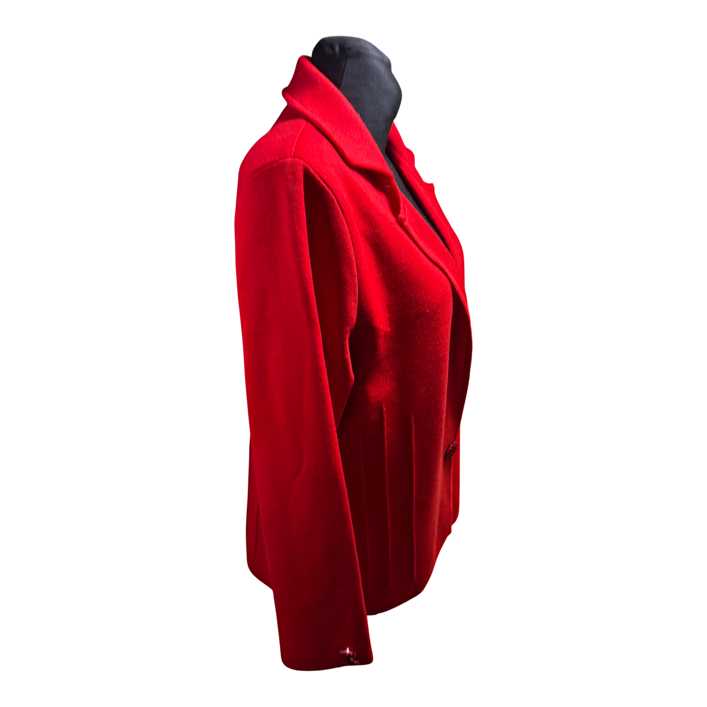 Damen Strickblazer Cardigan Rot Merinowolle Made in Italy Größe XL Elegant