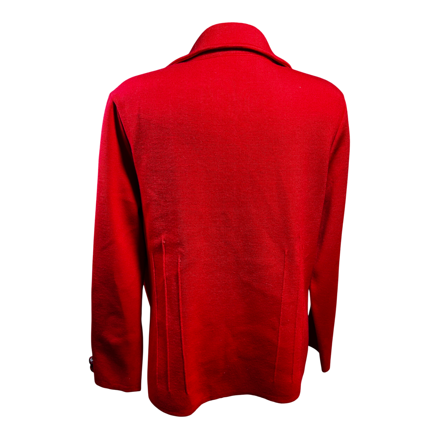 Damen Strickblazer Cardigan Rot Merinowolle Made in Italy Größe XL Elegant