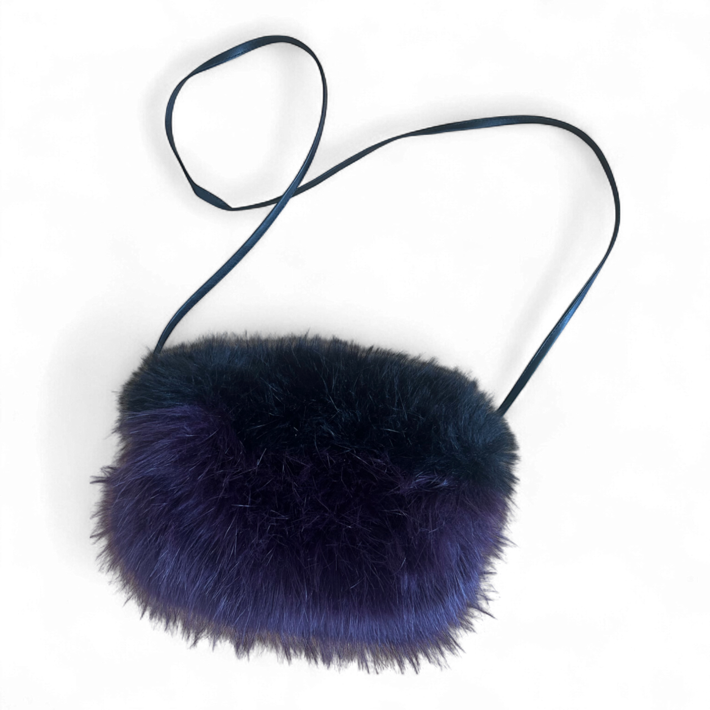 Comma Mufftasche Kunstfell Schwarz Violett Tasche Elegant Schultertasche Winter