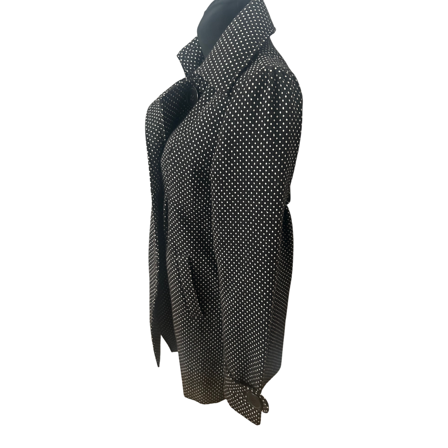 Clockhouse Damen Mantel Gr 40 Dunkelbraun Weiss Gepunktet Klassisch Elegant