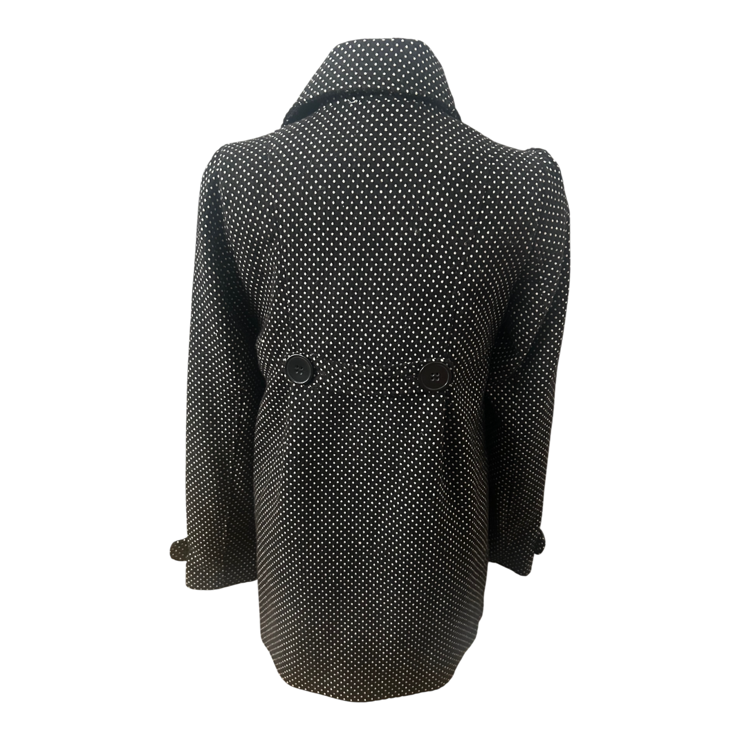 Clockhouse Damen Mantel Gr 40 Dunkelbraun Weiss Gepunktet Klassisch Elegant