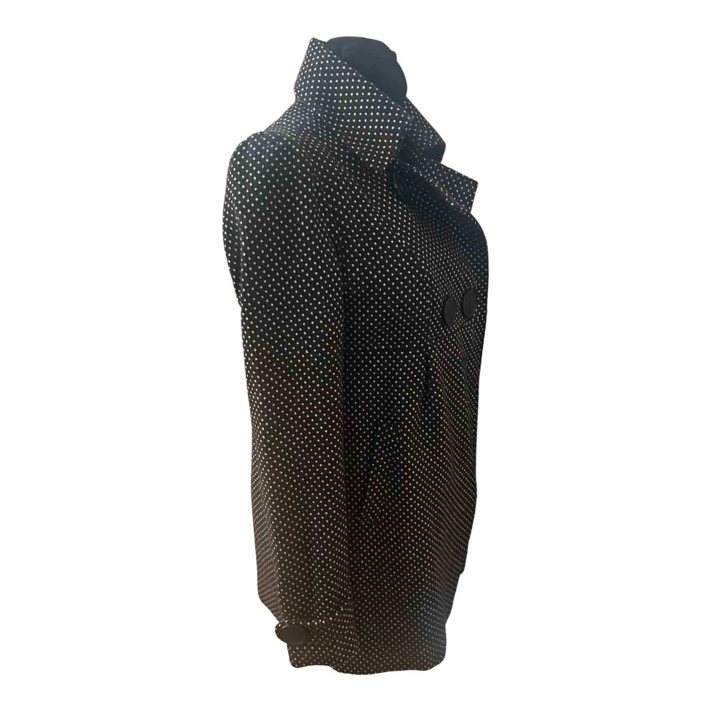 Clockhouse Damen Mantel Gr 40 Dunkelbraun Weiss Gepunktet Klassisch Elegant