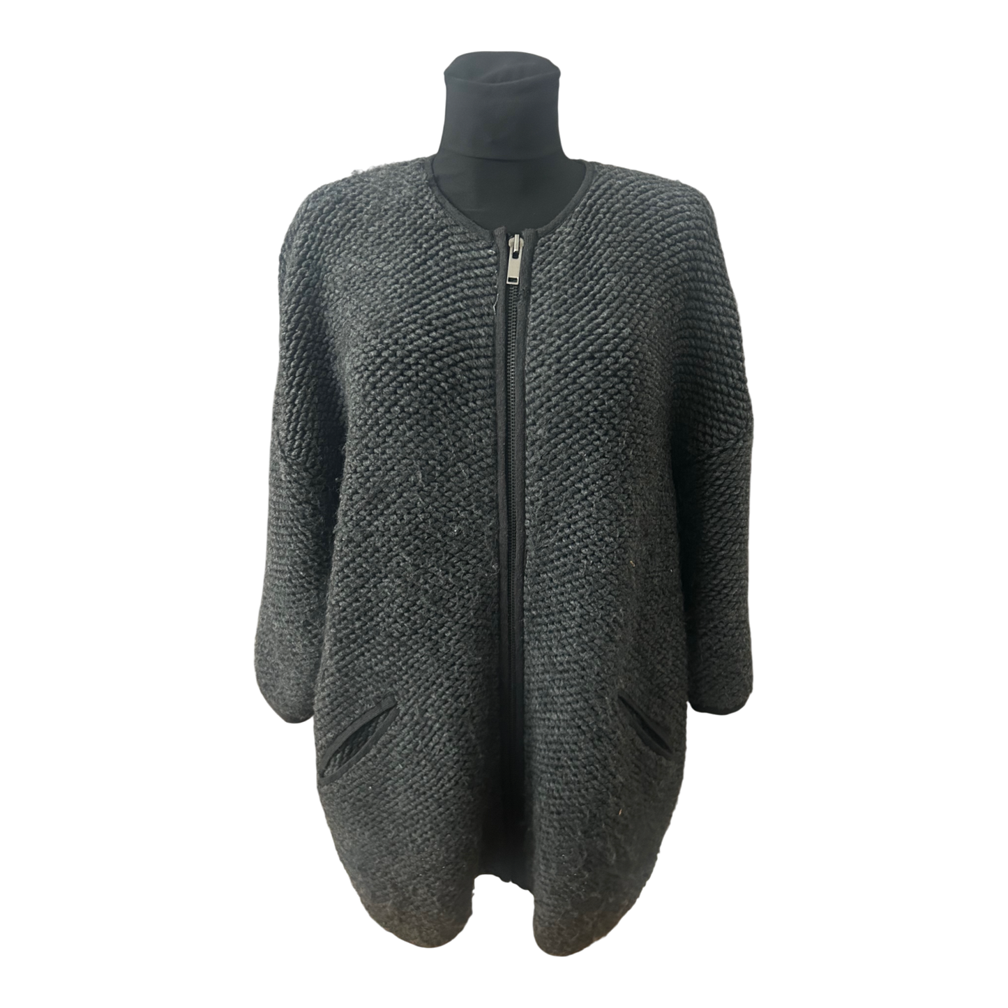 Hallhuber Jacke Damen Gr 42 Grau Wolle Elegant Klassisch Zeitlos