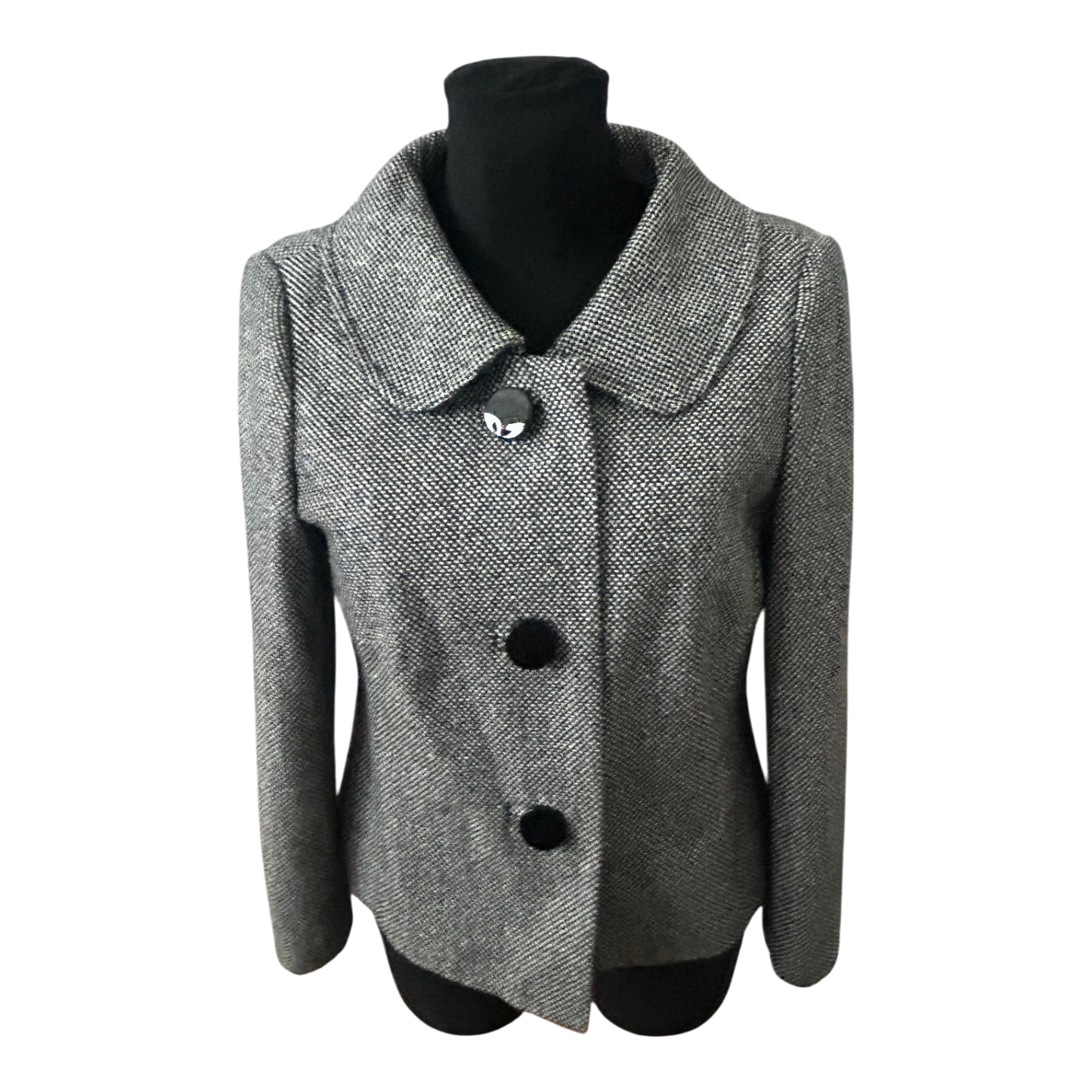 Canda Damen Jacke Grau Gr 40 Wollmix Elegant Klassisch Wollmix