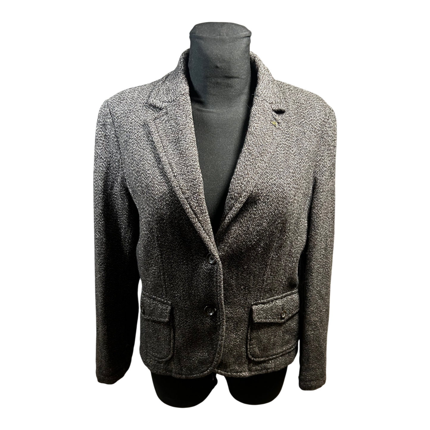 s.Oliver Damen Blazer Gr 42 Braun Wollmix Klassisch Elegant Leopardenfutter