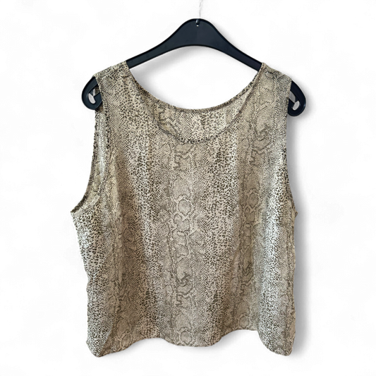Top Schlangenprint Gr 48 Animalprint Damen ärmellos Sommer Polyester
