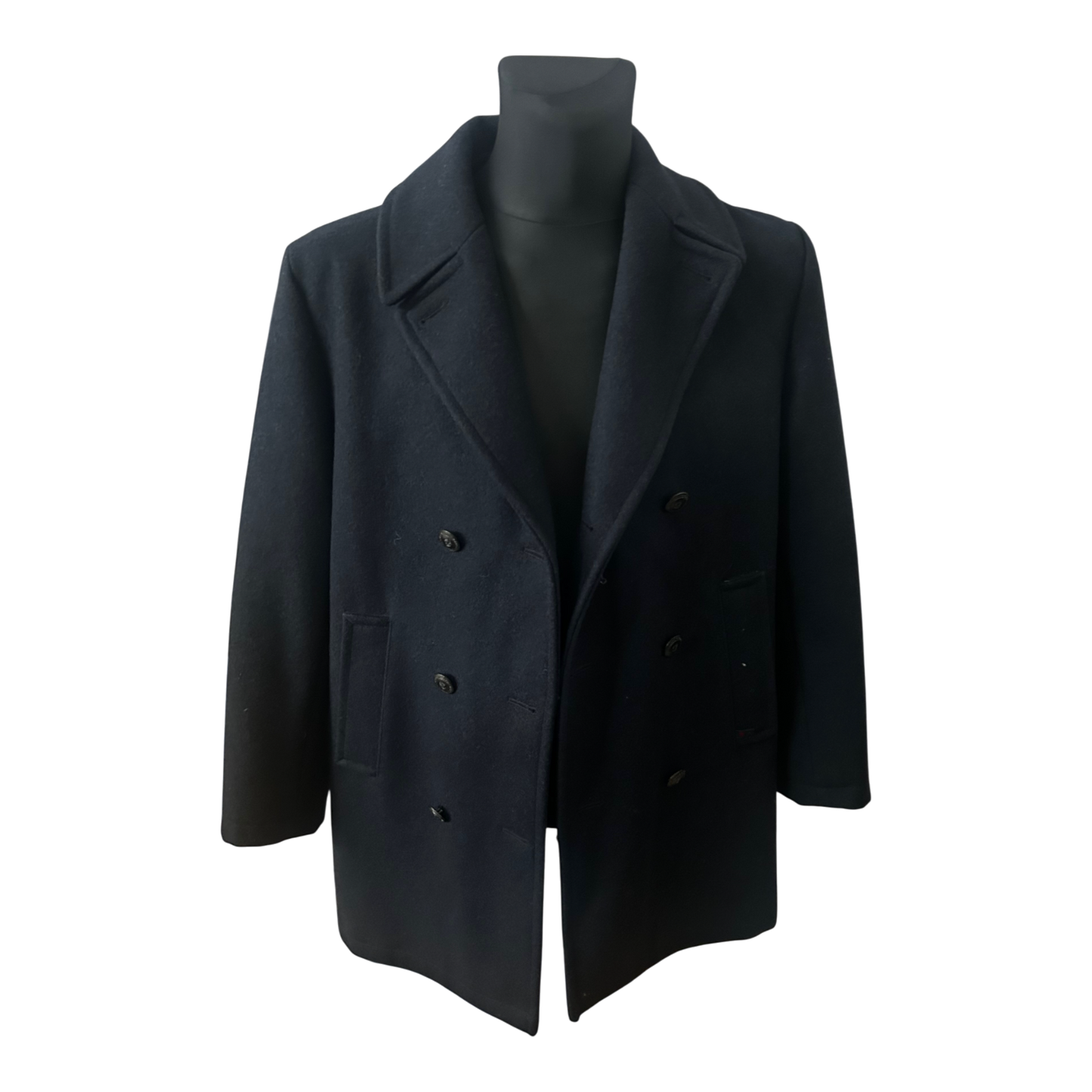 Dalmard Marine Herren Cabanmantel Gr 50 Dunkelblau Schurwolle Frankreich