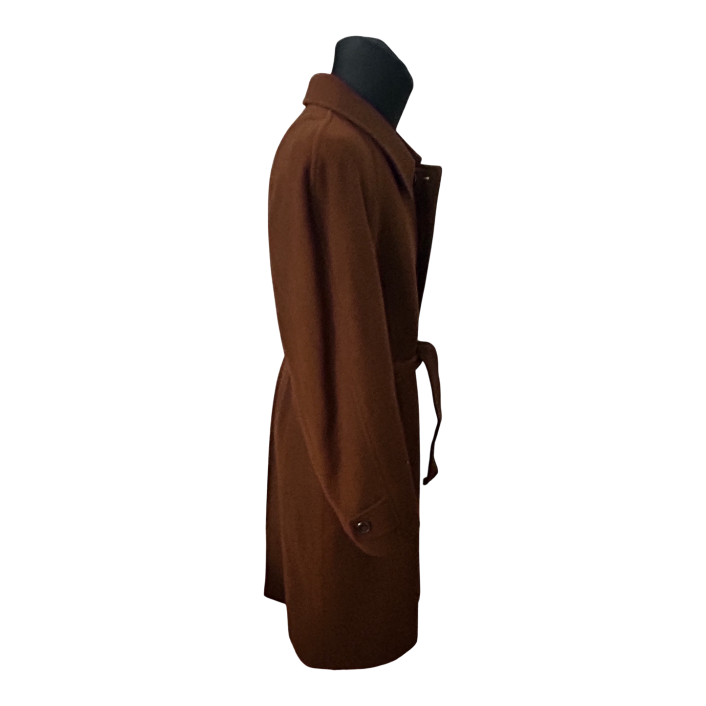 Herren Mantel Gr 50 Braun Schurwolle Wintermantel Klassisch Elegant Gürtel