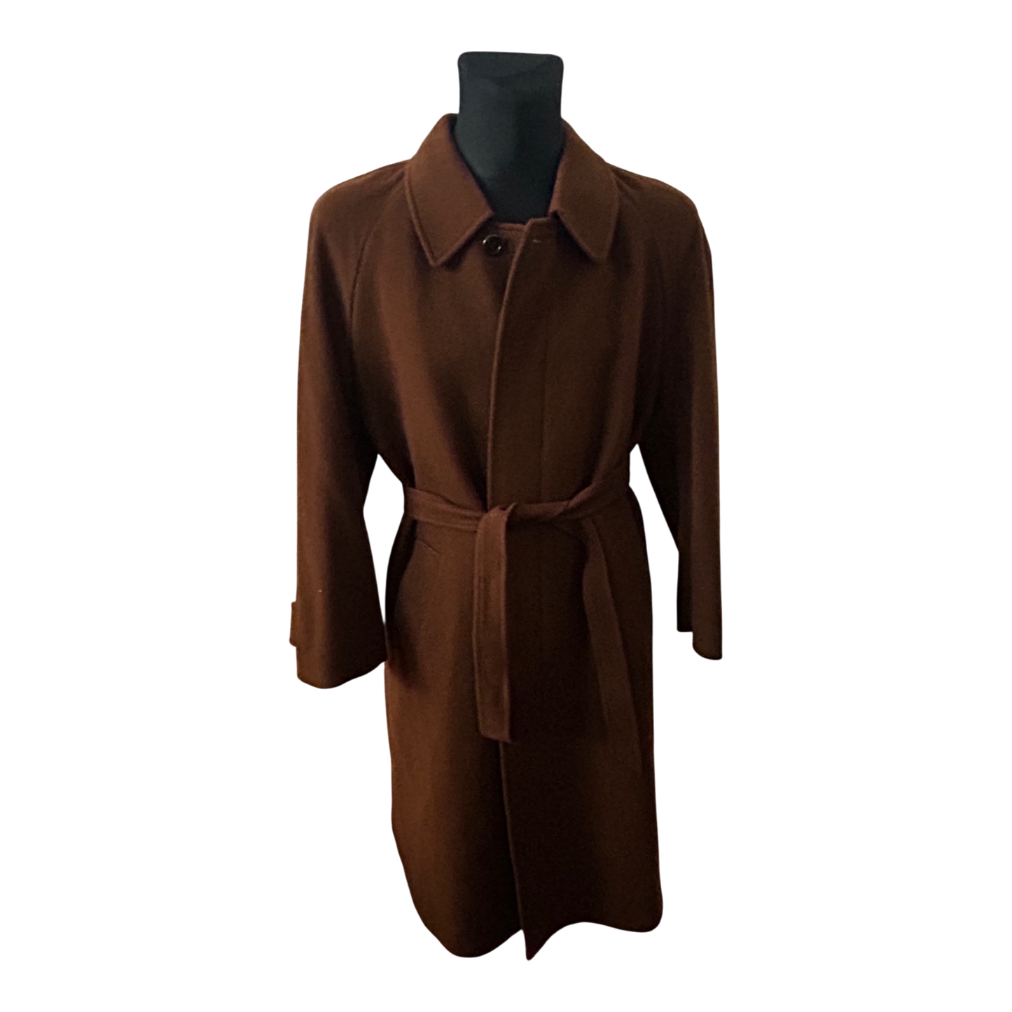 Herren Mantel Gr 50 Braun Schurwolle Wintermantel Klassisch Elegant Gürtel