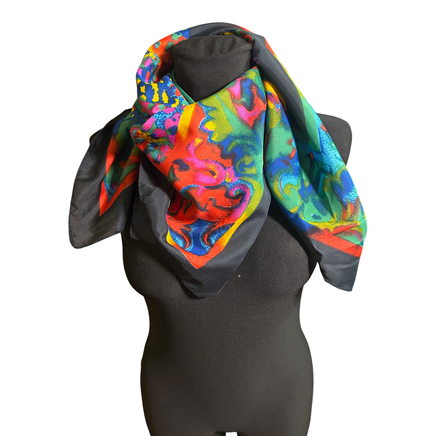 Wunderschöner Damen Schal Tuch 90 x 90 Buntes Muster Polyester Elegant