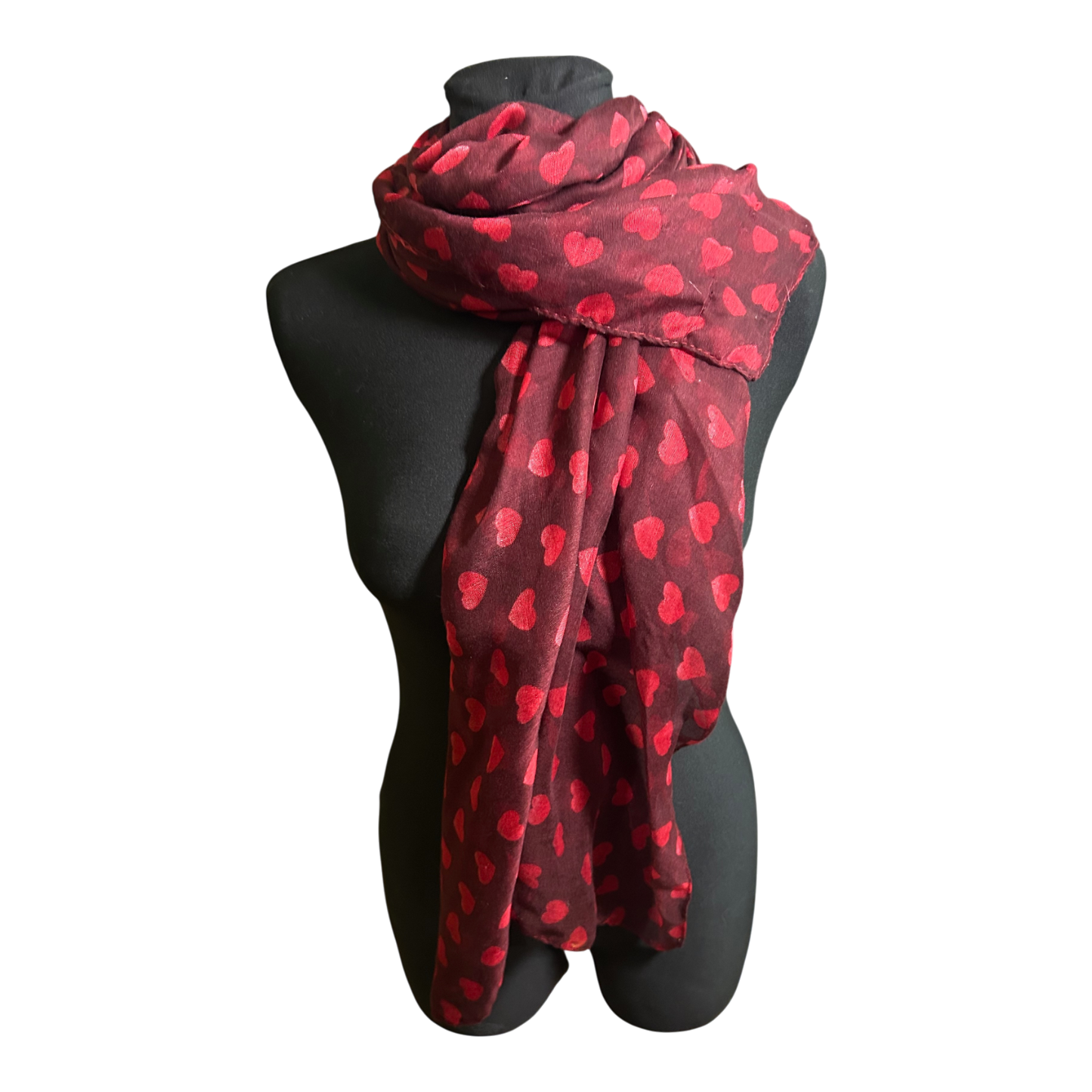 Antonio Damen Schal Herzen Bordeaux Rot 180 x 80 cm Polyester