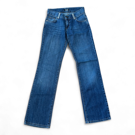 Dolce Gabbana Jeans W28 L32 Made in Italy Strass Y2K Vintage Straight Leg Denim
