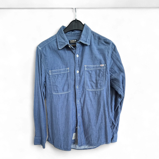 Jack & Jones Hemd M Denim Style Jeanshemd Langarm 100 % Baumwolle Vintage Look