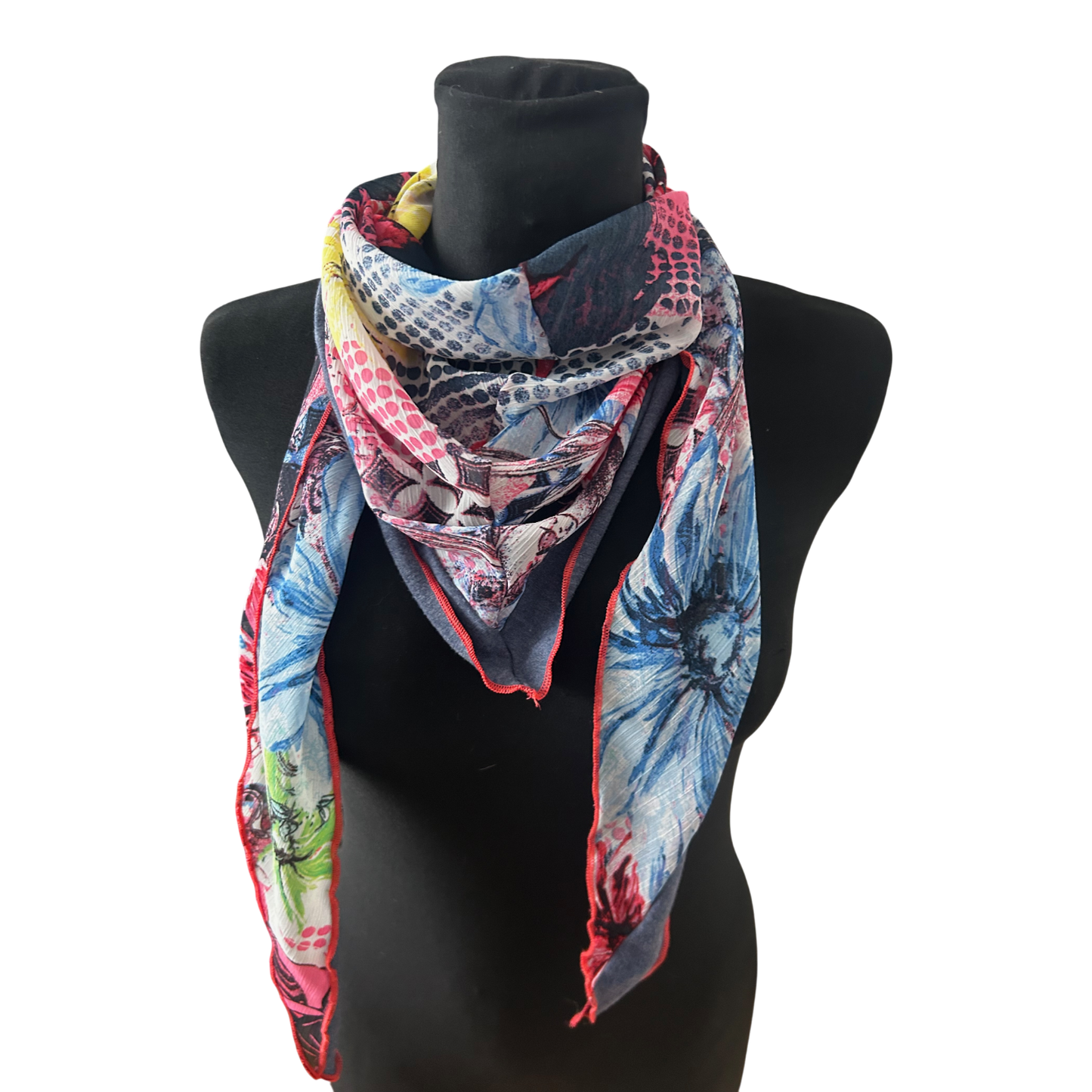 Buntes Damen Halstuch Muster Tuch Schal Polyester Leicht Sommer Bunt