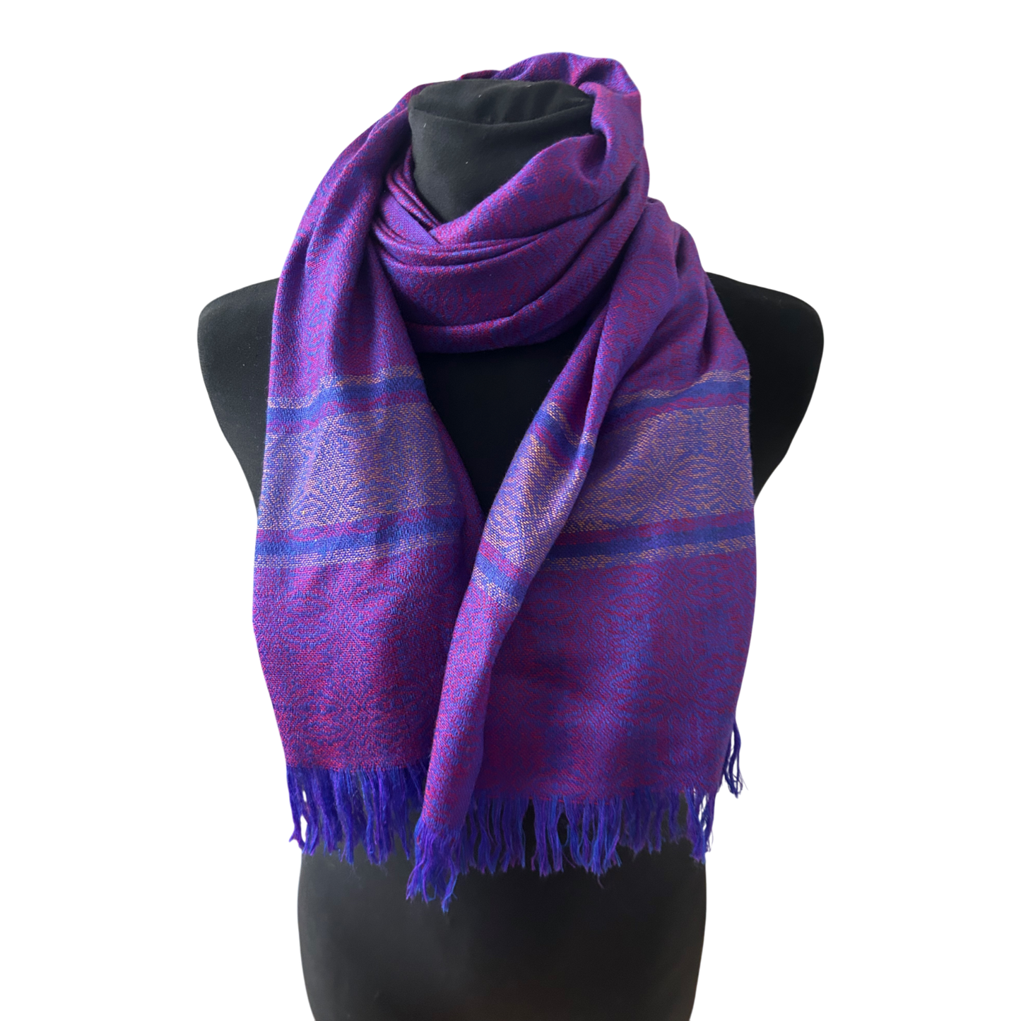 Wunderschöner Damen Schal Tuch 60 x 190 cm Lila Violett Viskose Mix