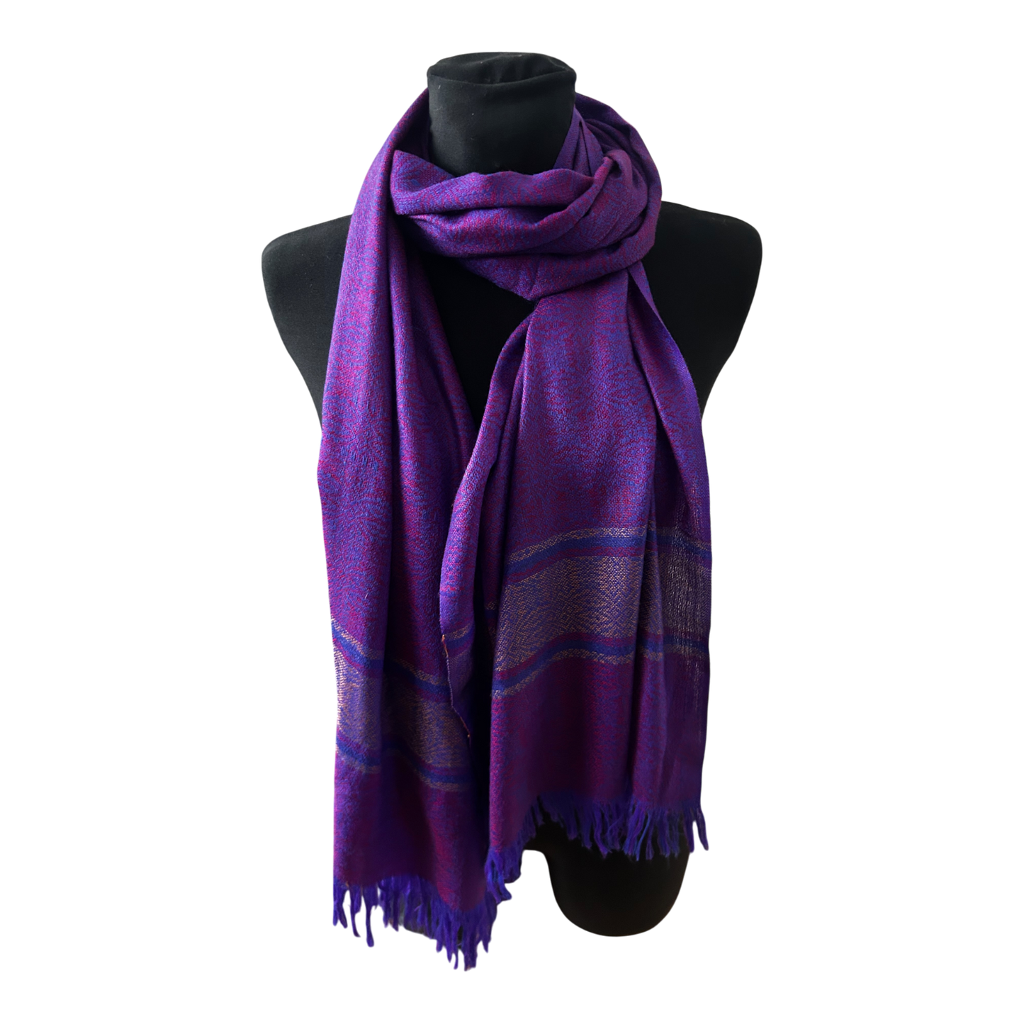 Wunderschöner Damen Schal Tuch 60 x 190 cm Lila Violett Viskose Mix