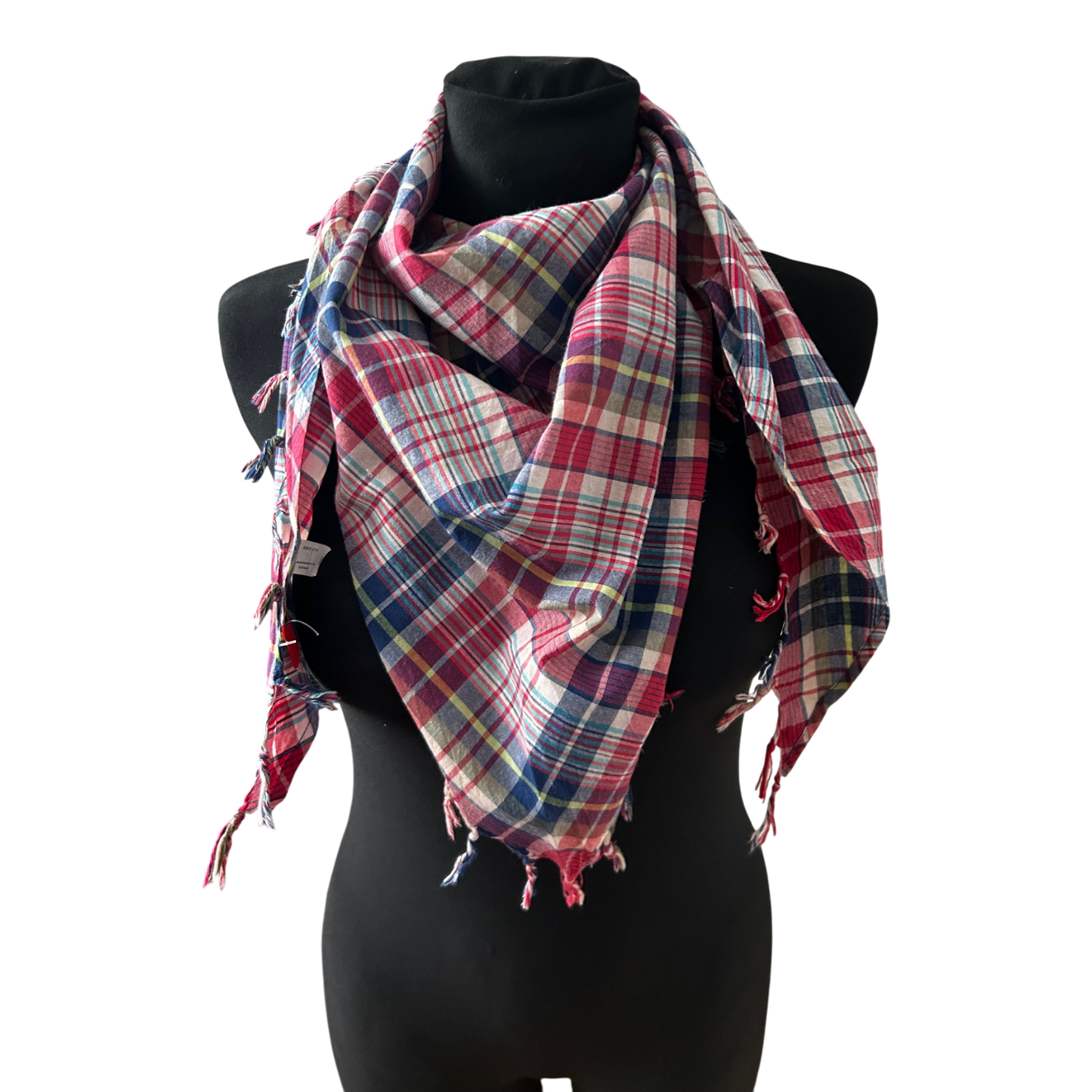 Damen Halstuch sOliver Karo Muster Rot Blau Baumwolle Leicht Elegant Chic