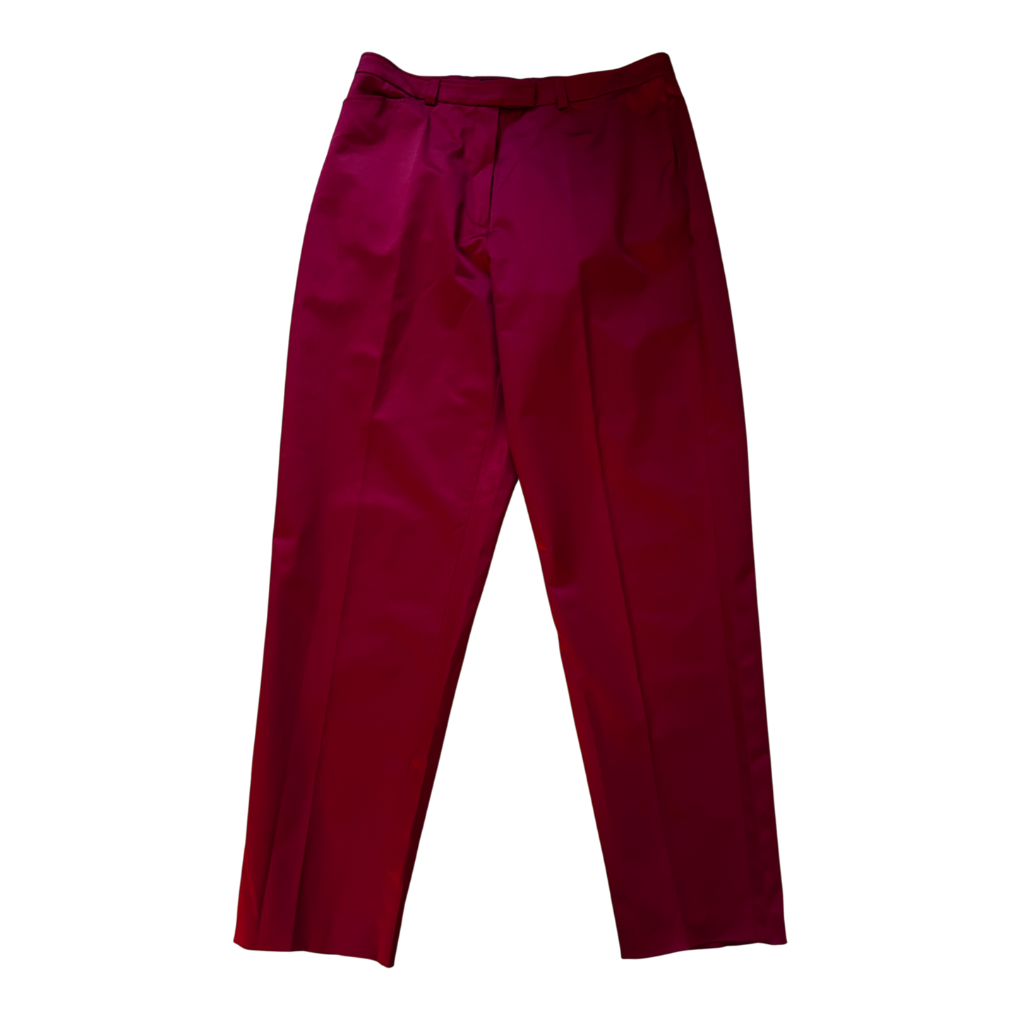 Tuzzi Damen Stoffhose Gr 42 Dunkelrot Satin Glänzend Elegant Stretchmaterial