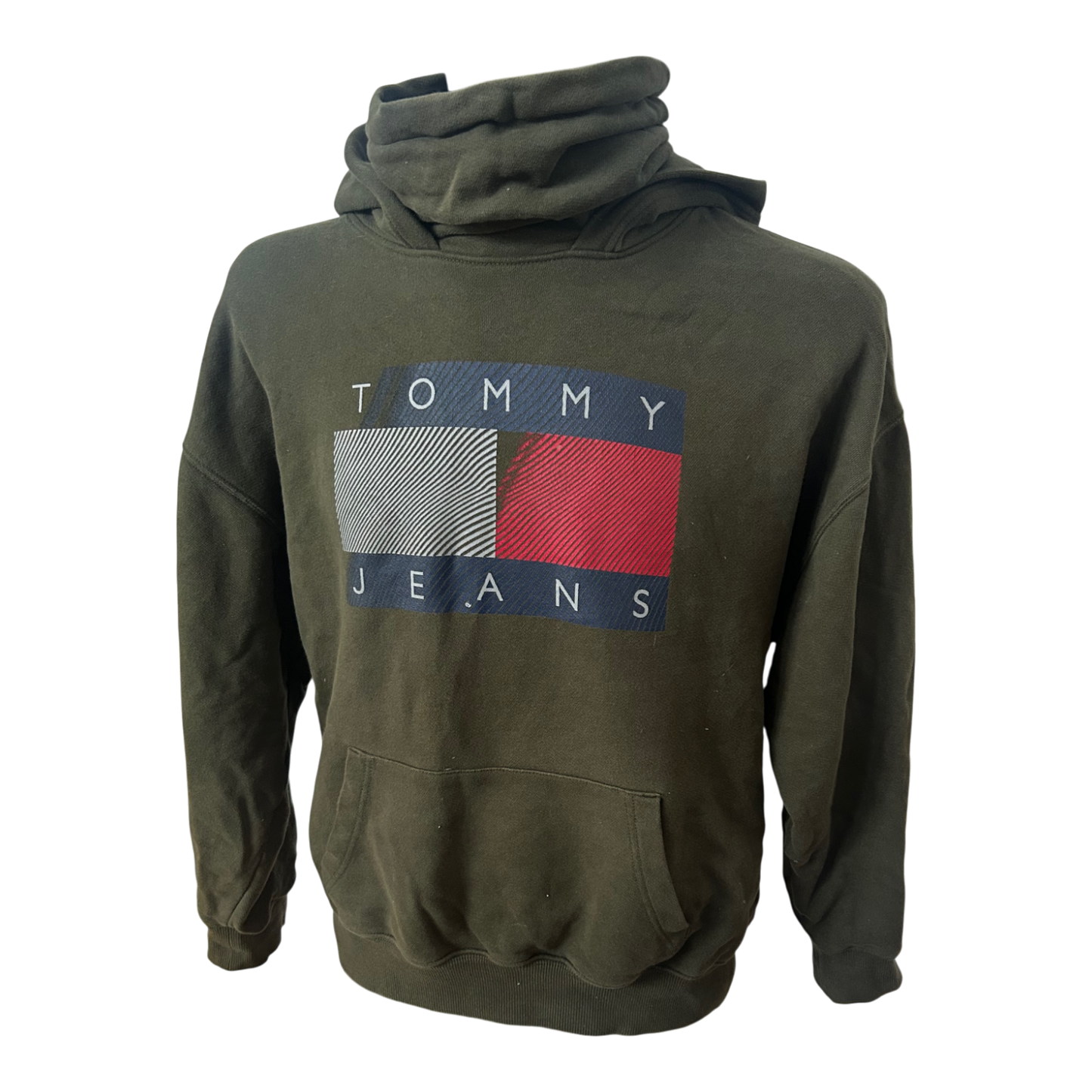 Tommy Hilfiger Hoodie Herren Gr S Oliv Kapuzenpullover Baumwolle Casual