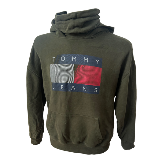 Tommy Hilfiger Hoodie Herren Gr S Oliv Kapuzenpullover Baumwolle Casual