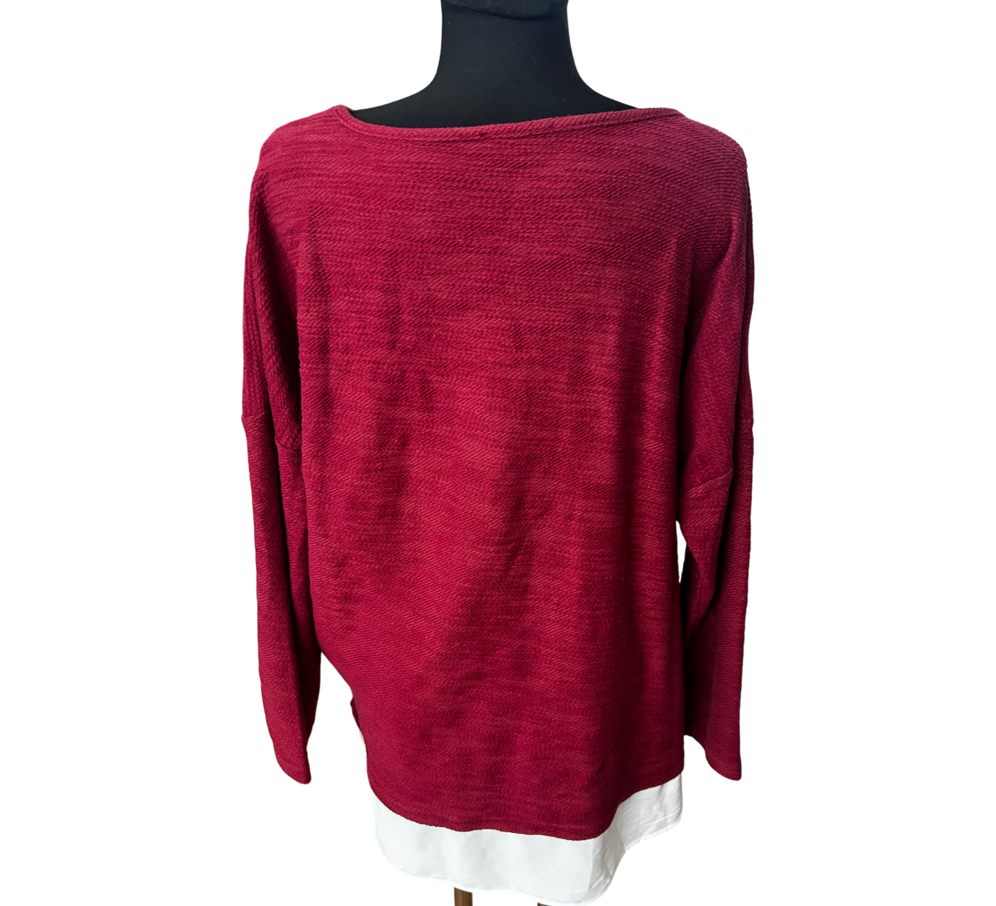 Esmara Pullover Damen Langarm Oversize XXL Bordeaux Weich Lässig