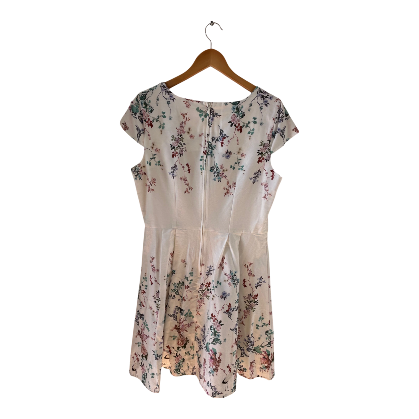 Orsay Kleid Damen Dress Damenkleid Gr. 42 Weiß Blumen Kurzarm Baumwolle Neu