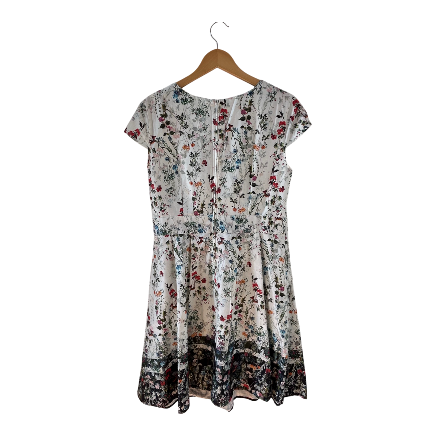 Orsay Kleid Damen Dress Damenkleid Gr 42 Weiß Blumen Sommer Baumwolle Elegant Chic