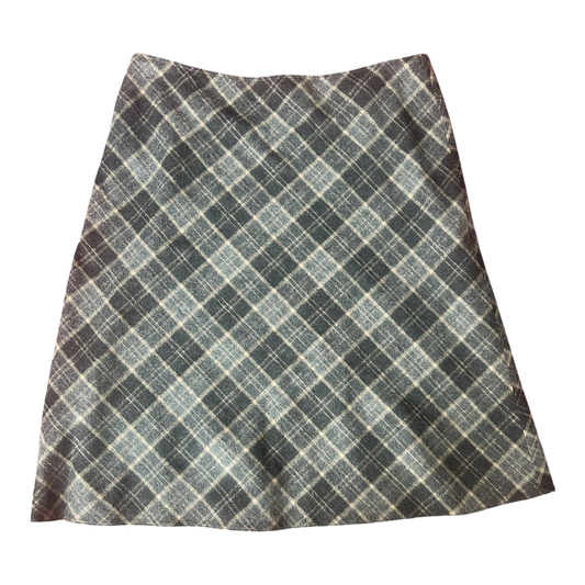 Cavita Wollrock Damen Gr 46 Braun Kariert Wollmix Gefüttert Klassisch Elegant