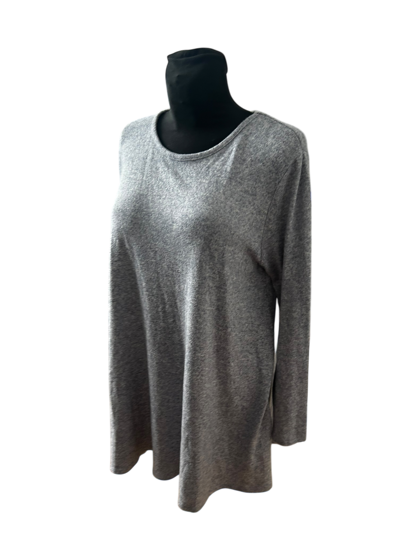 C&A Longpullover Damen Grau Meliert Extra Lang Weich Stretch Casual