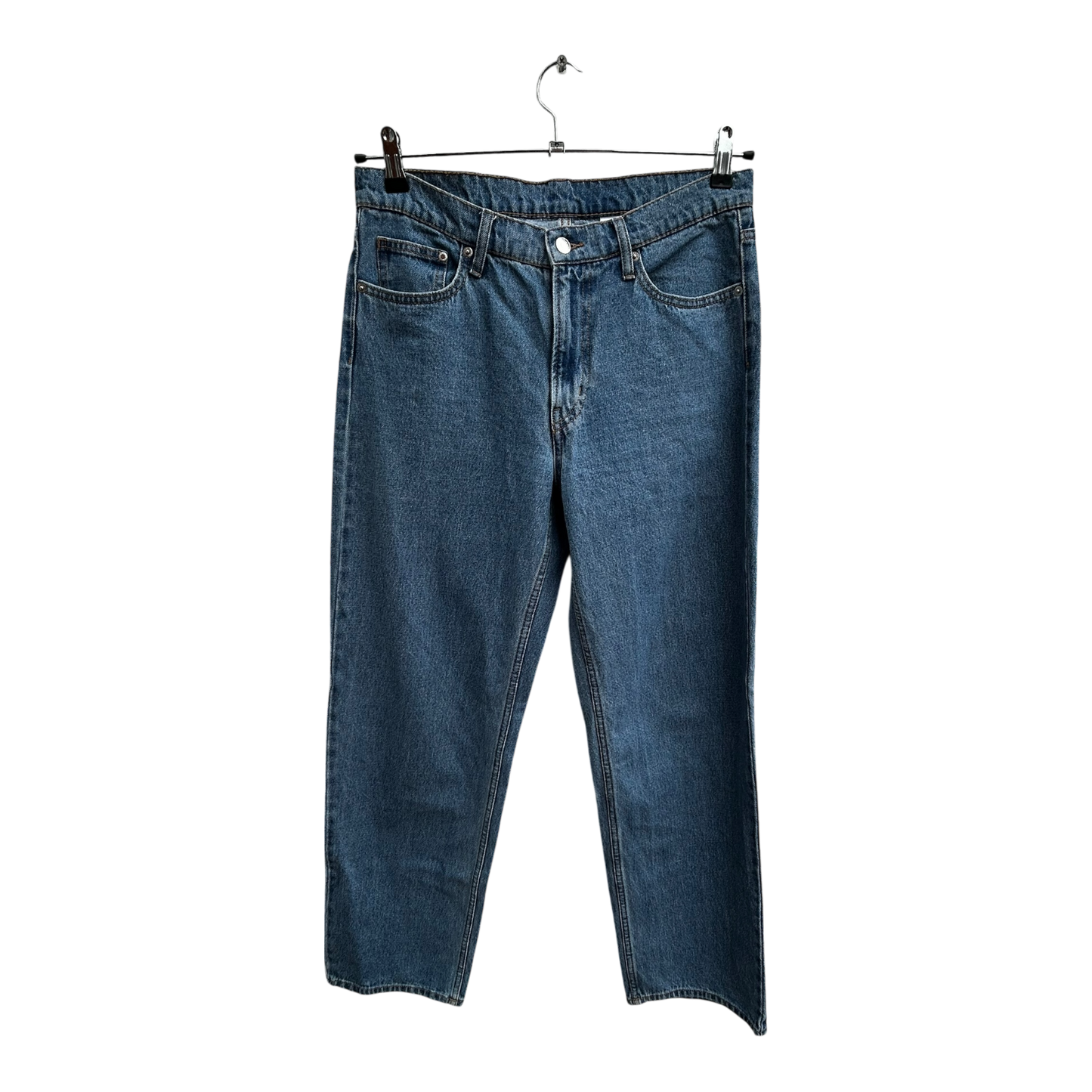 H&M Damen Baggy Low Waist Jeans Gr 36 Blau Baumwolle Denim