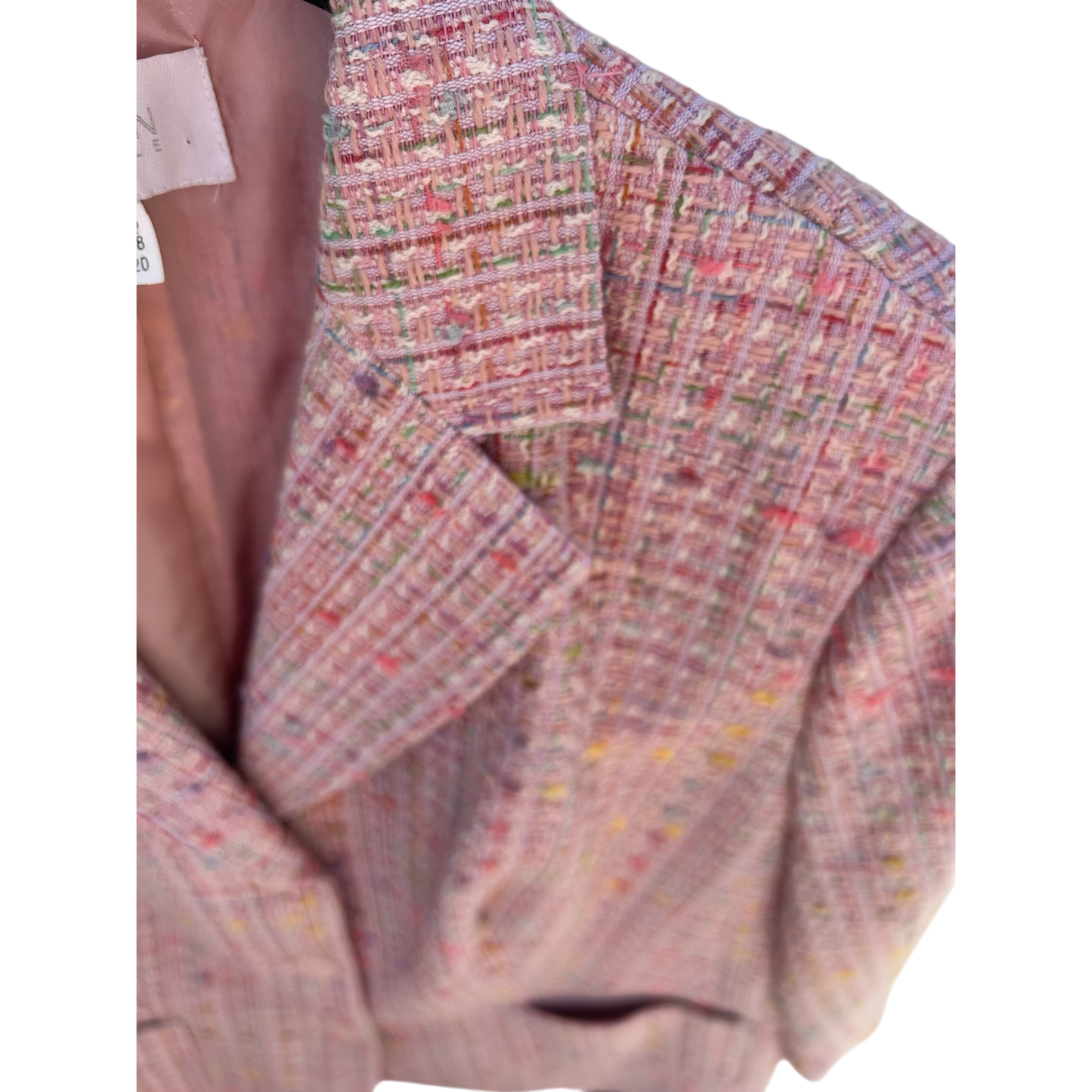 Fashion and Style Blazerjacke Damen Gr 46 Rosa Tweed Vintage Look
