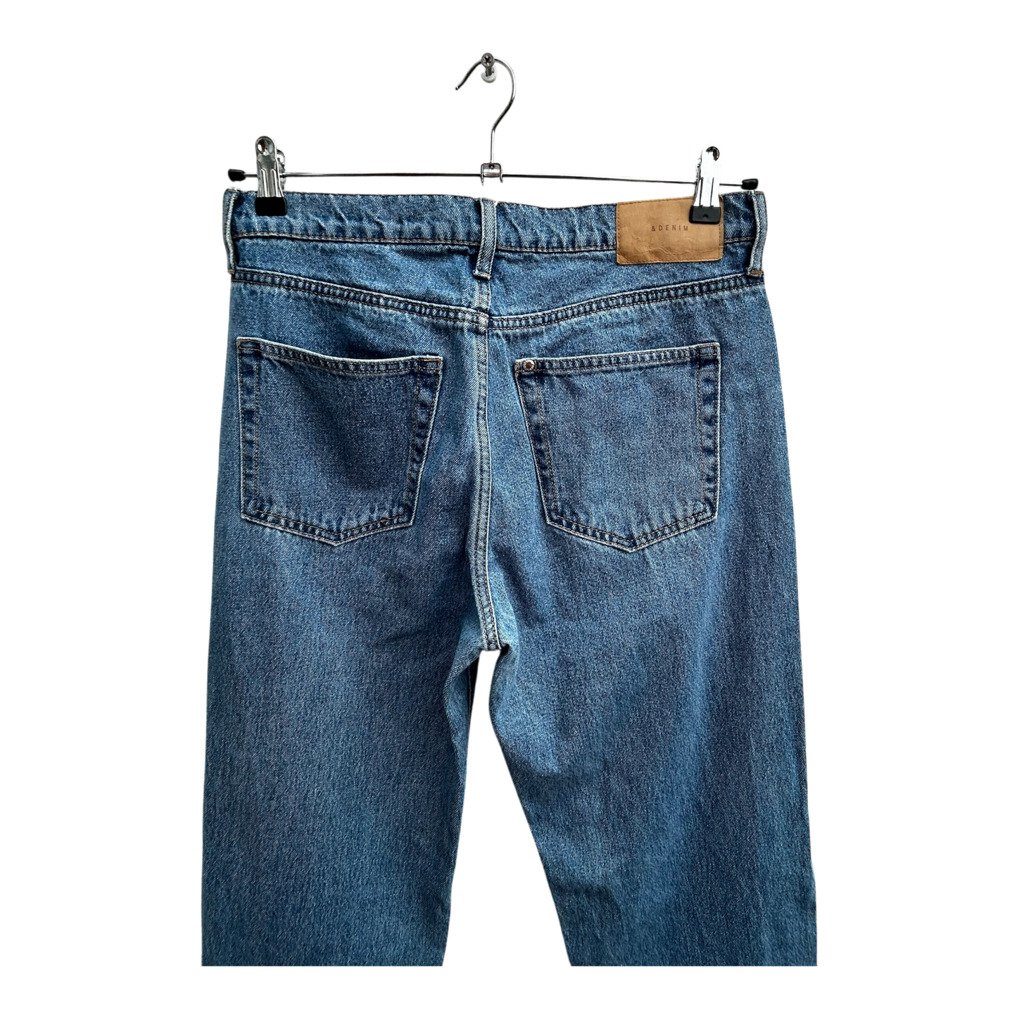 H&M Damen Baggy Low Waist Jeans Gr 36 Blau Baumwolle Denim