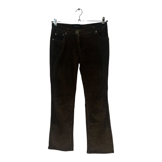 Street One Damen Hose Gr 36 Dunkelbraun Feincord Baumwolle Extralang