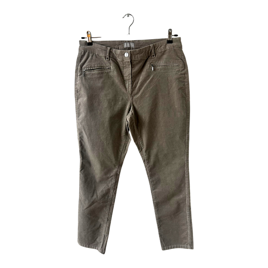 Canda Damen Cordhose Hose Kurzgröße 42 Grau Baumwolle Elasthan