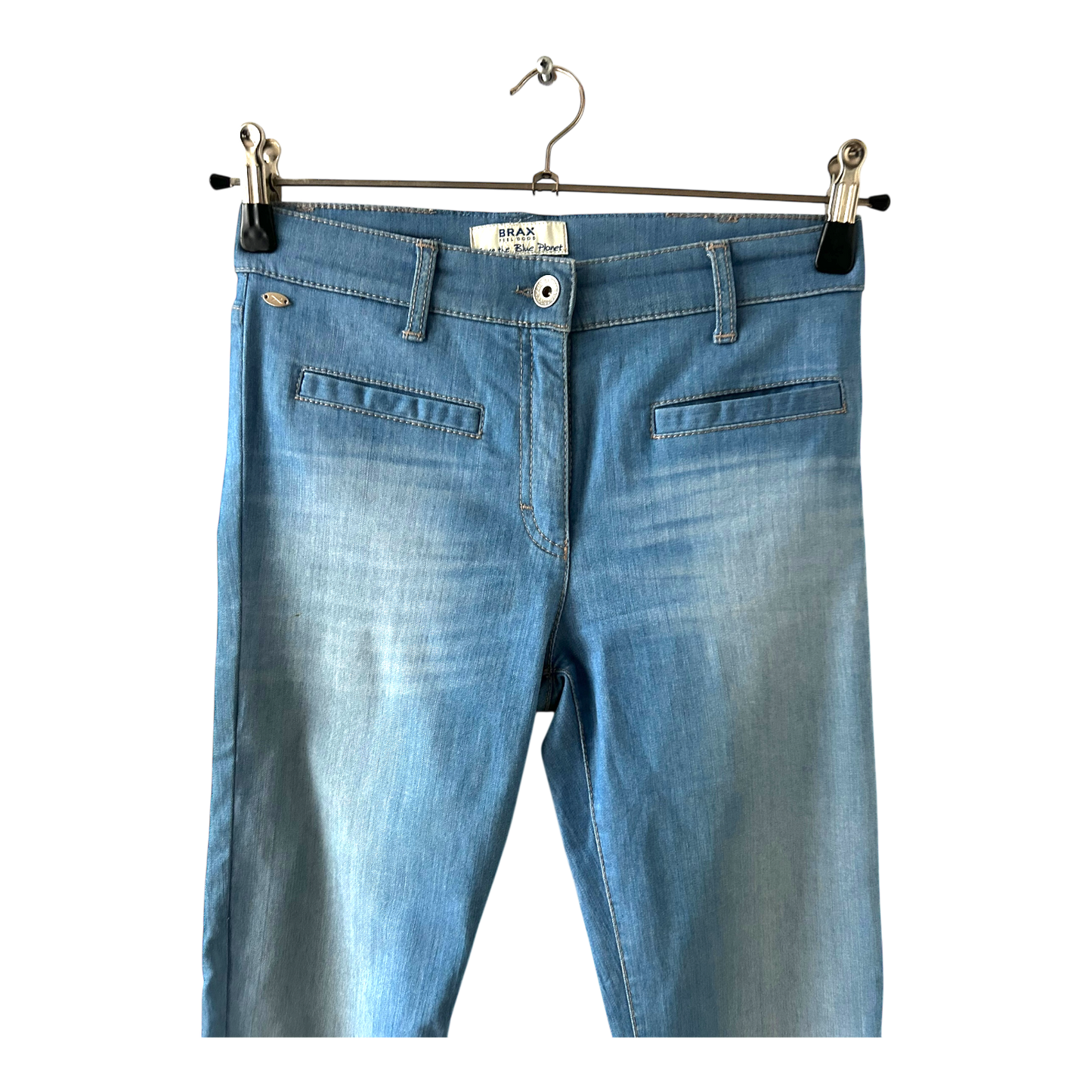 Brax Damen 7/8 Hose Modell Mia Kick Gr 36 Blau Jeans Baumwolle Elasthan