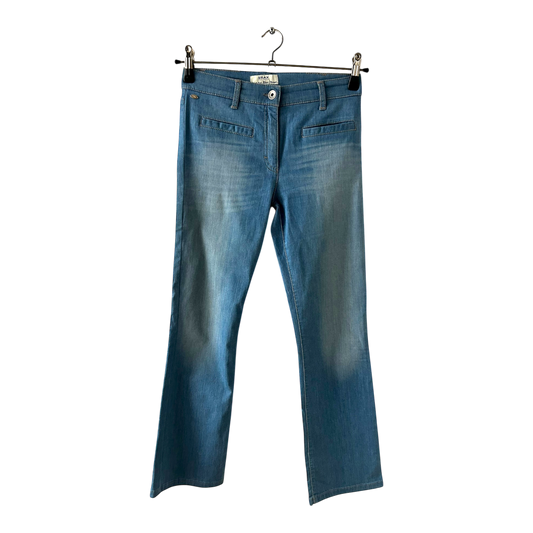 Brax Damen 7/8 Hose Modell Mia Kick Gr 36 Blau Jeans Baumwolle Elasthan