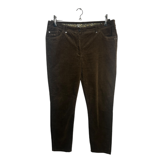 Canda Damen Hose Cord Braun Gr 44 Baumwolle Elasthan Klassisch Elegant