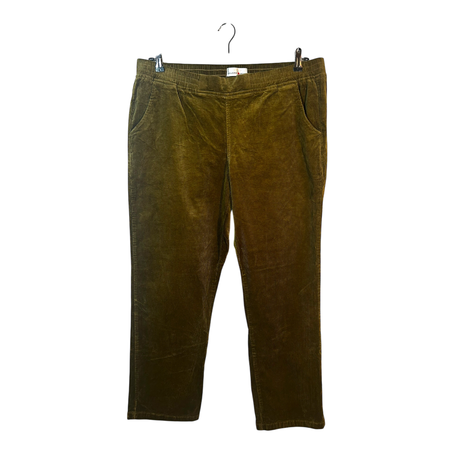 Helena Vera Damen Cordhose Hose Gr 48 Khaki Baumwolle Elasthan Stretch Komfort