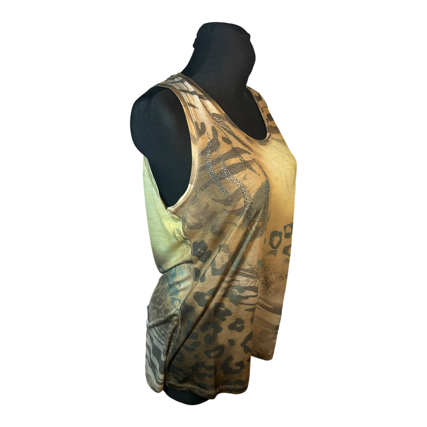 Nice Connection Damen Zweiteiler Shirt Jacke Gr 46 Beige Braun Viskose Mix Elegant