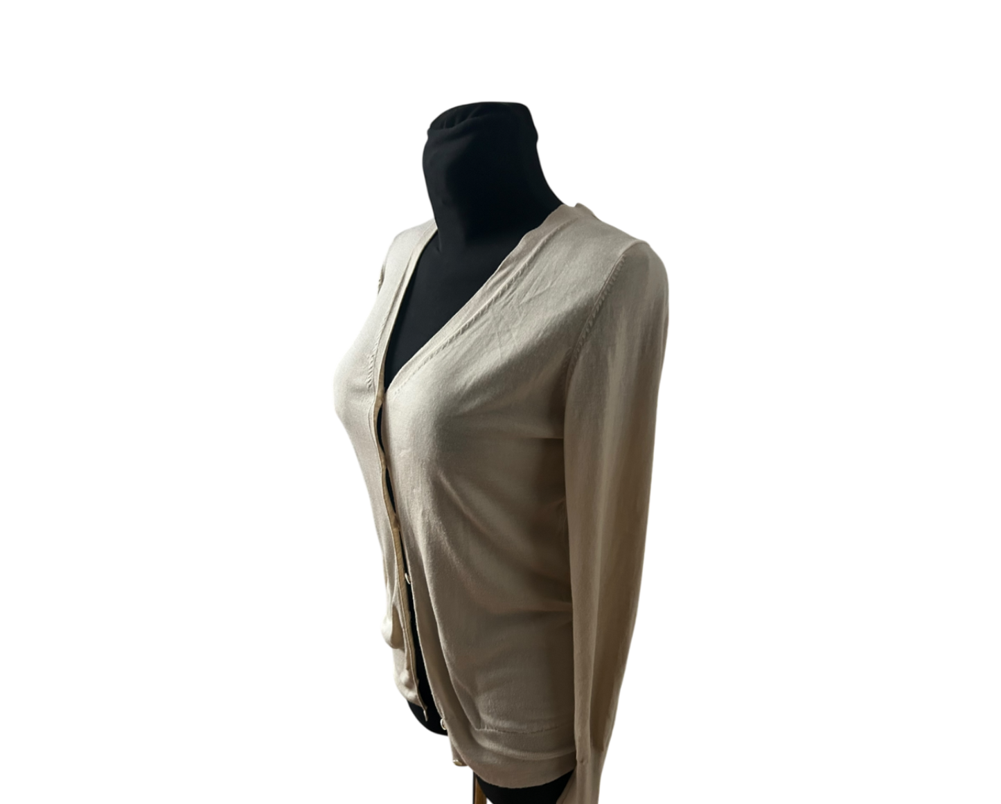 Strenesse Damen Strickjacke Cardigan Größe 40 Beige Wolle Elegant Klassisch