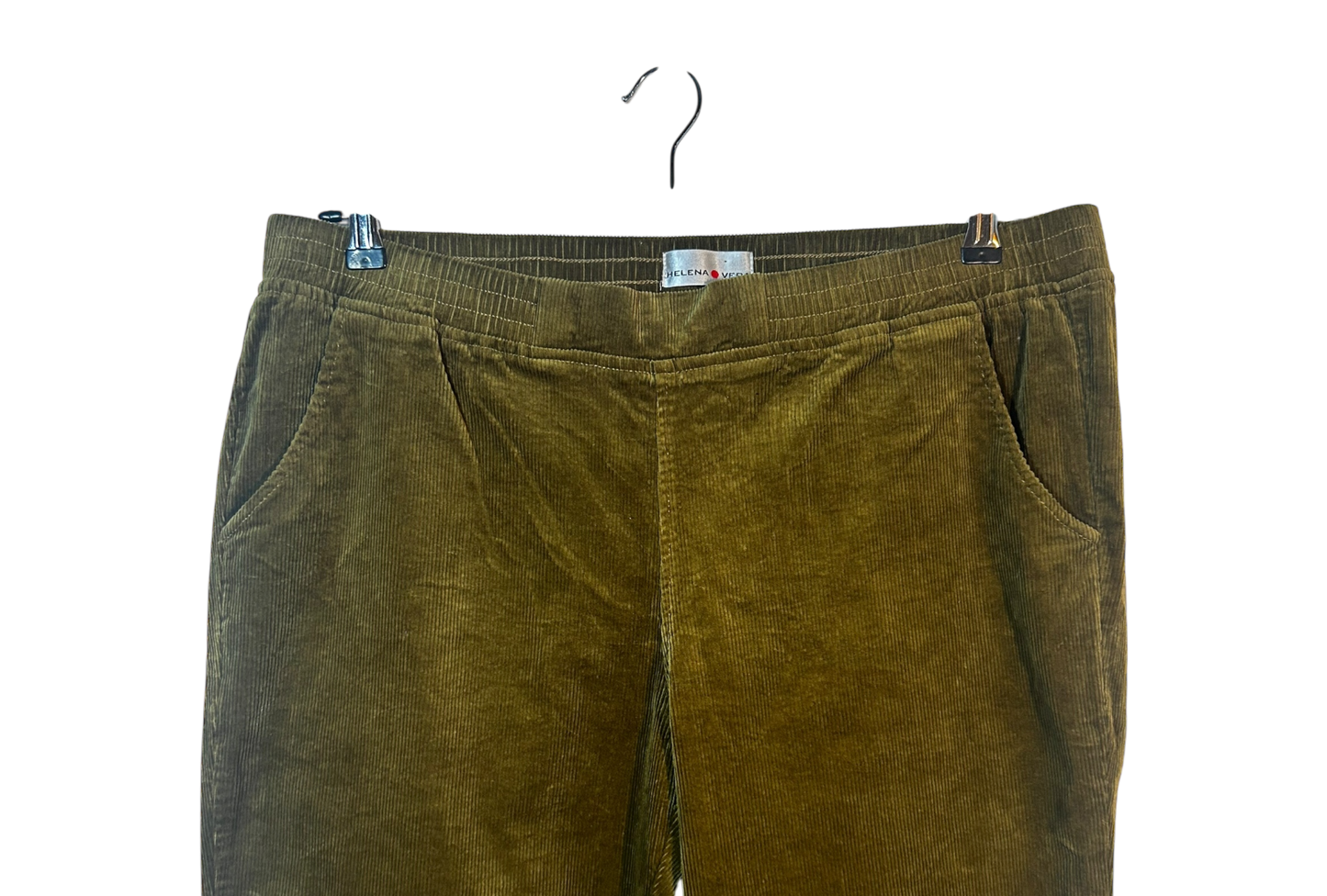 Helena Vera Damen Cordhose Hose Gr 48 Khaki Baumwolle Elasthan Stretch Komfort