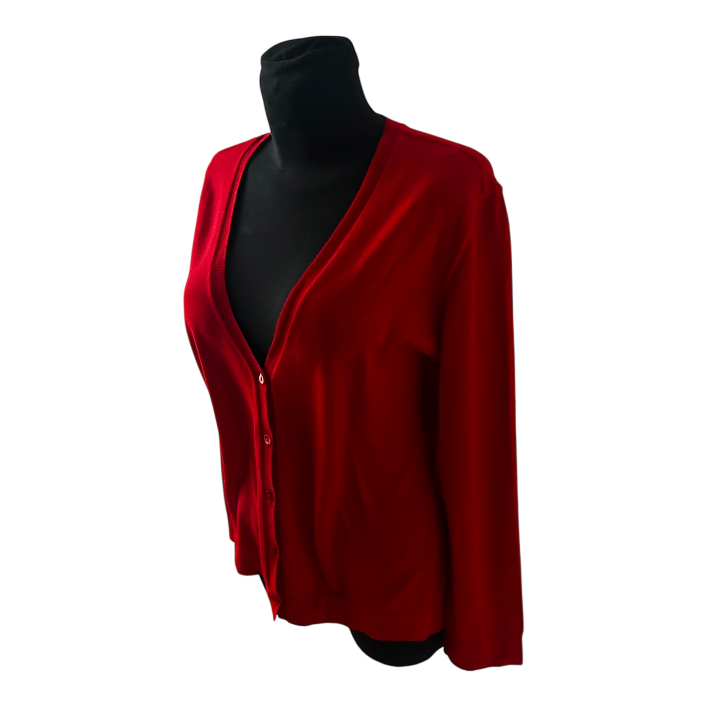 Second Hand Liebe Damen Strickjacke Cardigan Größe XL Rot Hochwertig Elegant