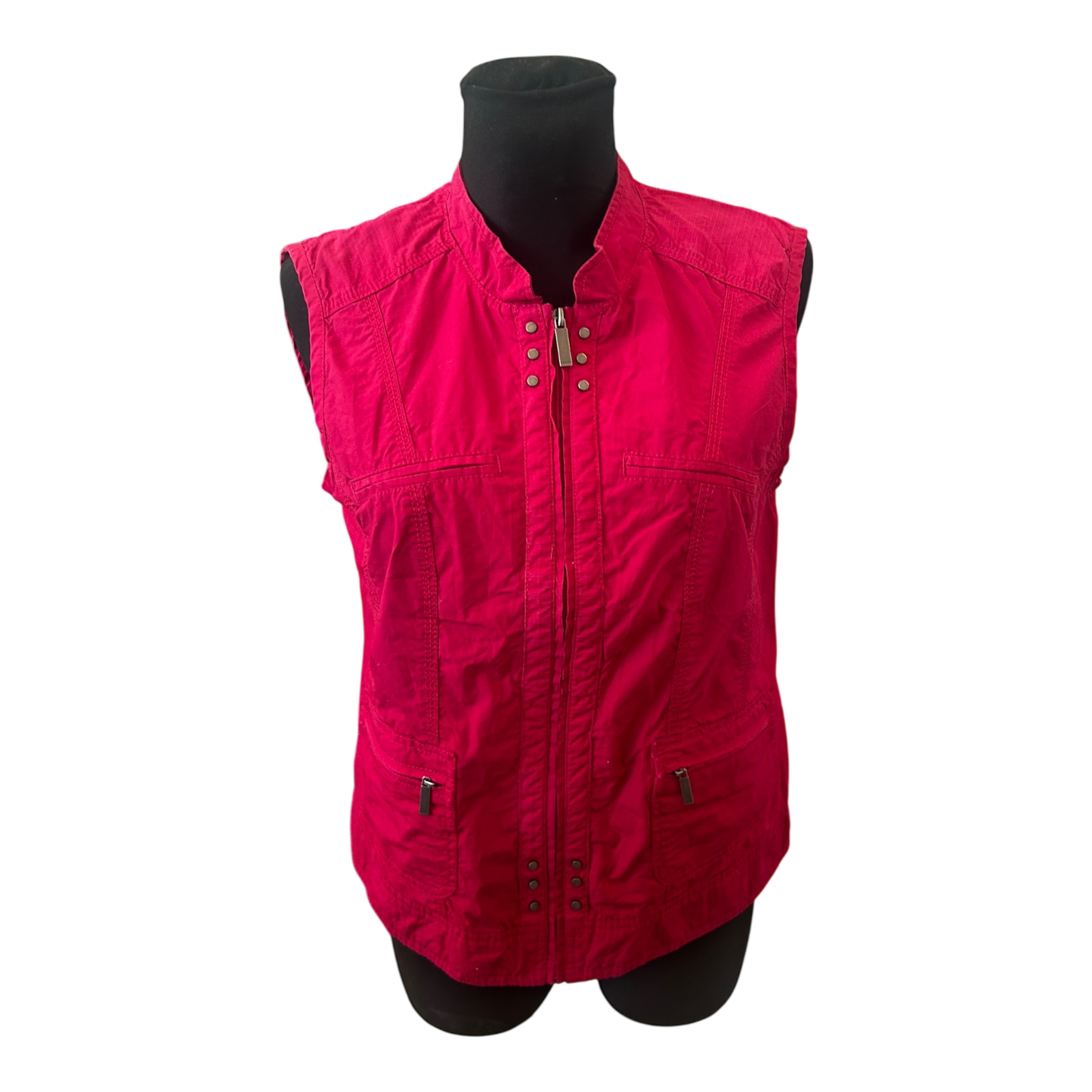 Bonita Damen Weste Sommer Gr 40 Pink Baumwolle Leicht Taschen Casual