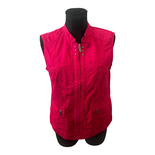 Bonita Damen Weste Sommer Gr 40 Pink Baumwolle Leicht Taschen Casual