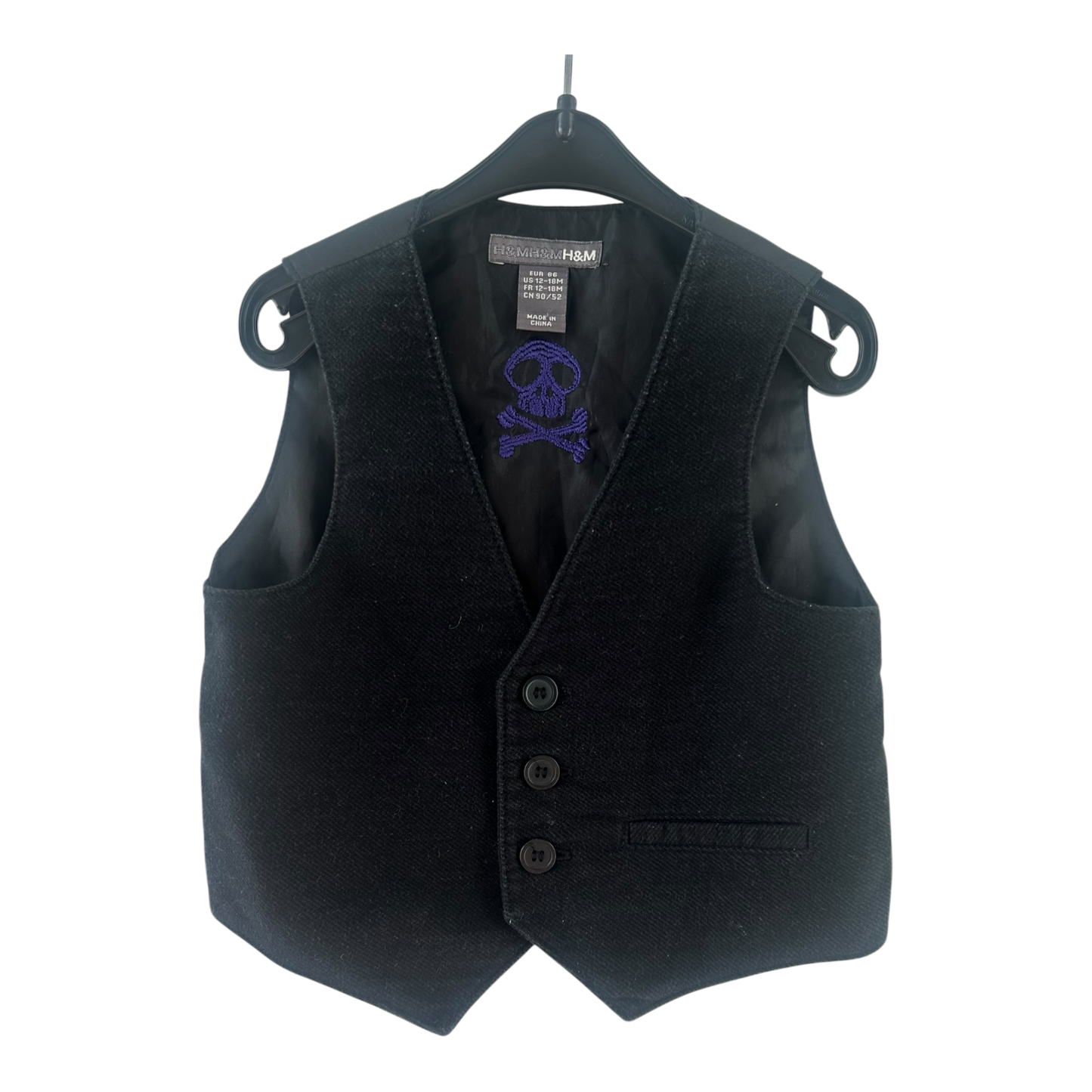 H&M Weste Jungen Gr 86 Schwarz Elegant Festlich Baumwollmix Klassisch